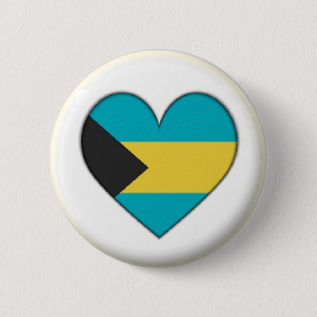VARUMÄRKE NY!! - BAHAMAS HJÄRTA PIN BACK MÄRKE KNAPP (Framsida)