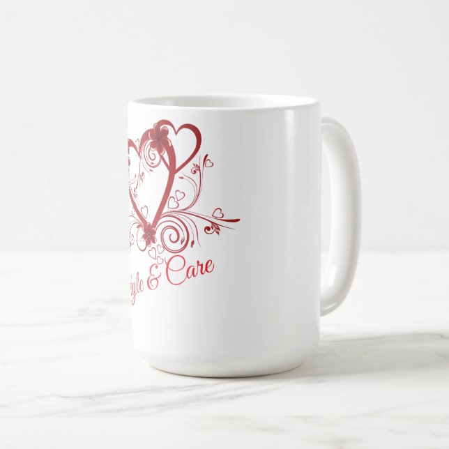 Varumärke Stilfullt Hjärtgrafiskt Kaffemuggpresent Kaffemugg (Framsida höger)