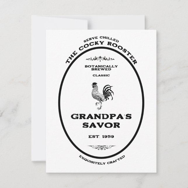 Varumärke, tupp, anpassade anteckningskort (Framsida)