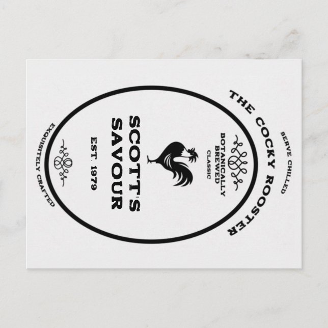 Varumärke, tupp, anpassade helg vykort (Framsida)