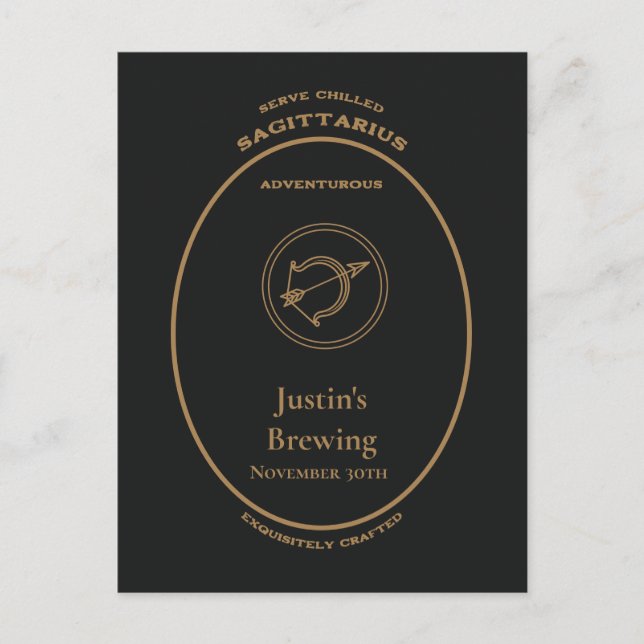 Varumärke, Zodiakens tecken, Skytten anpassningsba Vykort (Framsida)