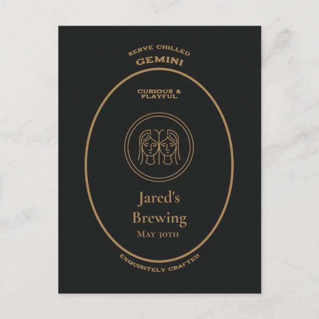 Varumärke, Zodiakens tecken, Tvillingarna anpassni Vykort (Framsida)