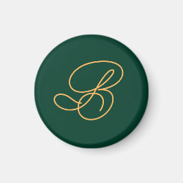 Varumärkeslogotyp Monogram Initial Grön Magnet