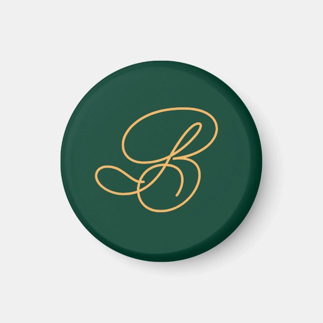 Varumärkeslogotyp Monogram Initial Grön Magnet (Framsidan)