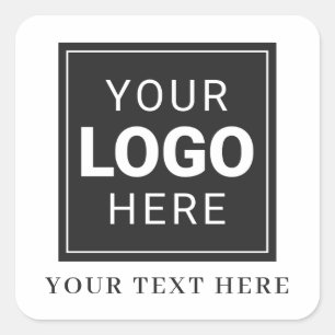 Varumärkesticker och text med din logotyp fyrkantigt klistermärke