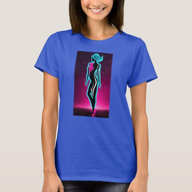 Varumärkets logotyp med en kvinnokropp  t shirt (Framsida)
