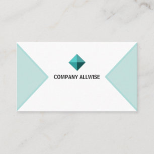 Varumärkt logotyp teal & vit visitkort
