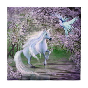 VårUnicornfantasi Kakelplatta