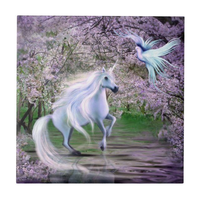 VårUnicornfantasi Kakelplatta (Framsidan)