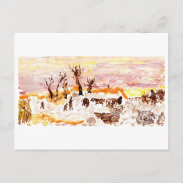 Varv, vykort för rosa himmel