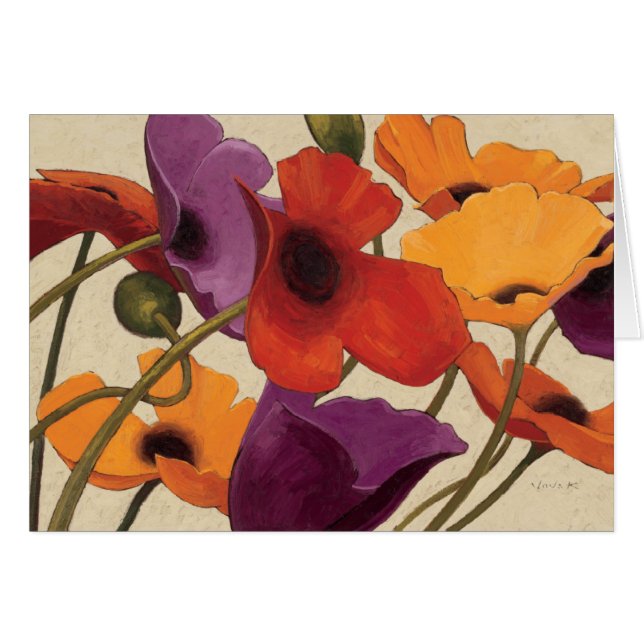 Vårvallmor Hälsningskort (Framsidan Horizontal)