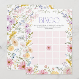 Vårvildblomma Bingo Baby Shower Spelkort Inbjudningar