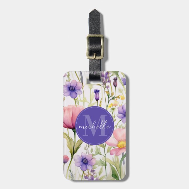 Vårvildblommor Blommor Bagagetikett Bagagebricka (Vertikal Framsida)