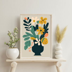Vas Abstrakt Modern botaniska blommor Poster