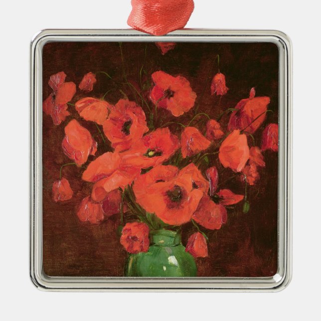 Vas av blommor 2 julgransprydnad metall (Framsidan)