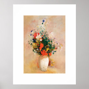Vas av blommor av Odilon Redon Poster
