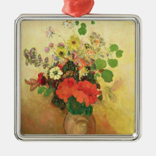 Vas av blommor, c.1908-10 (olja på kanfas) julgransprydnad metall