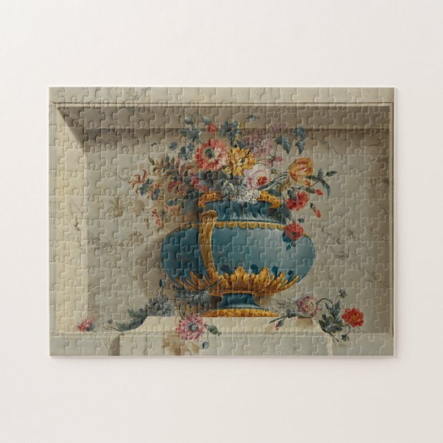 Vas av blommor i en Niche Pussel (Horisontell)