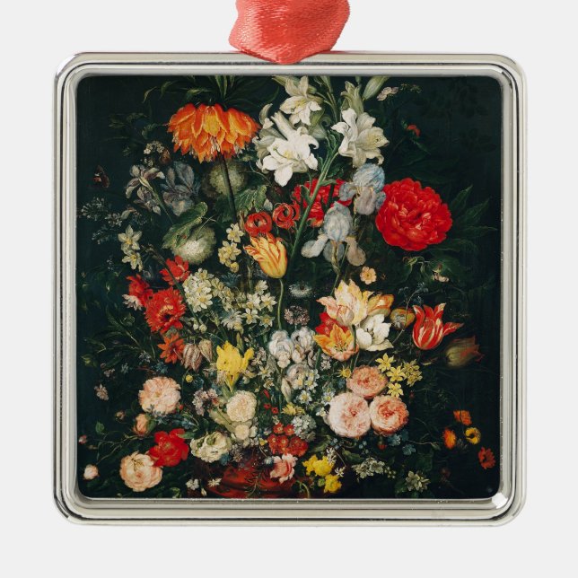 Vas av blommor julgransprydnad metall (Framsidan)