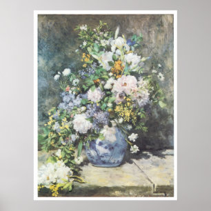 Vas av blommor, Pierre-Auguste Renoir 1886 Poster