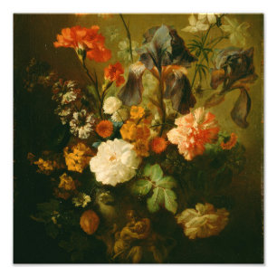 Vas av blommor vid Jan skåpbil Huysum Fototryck
