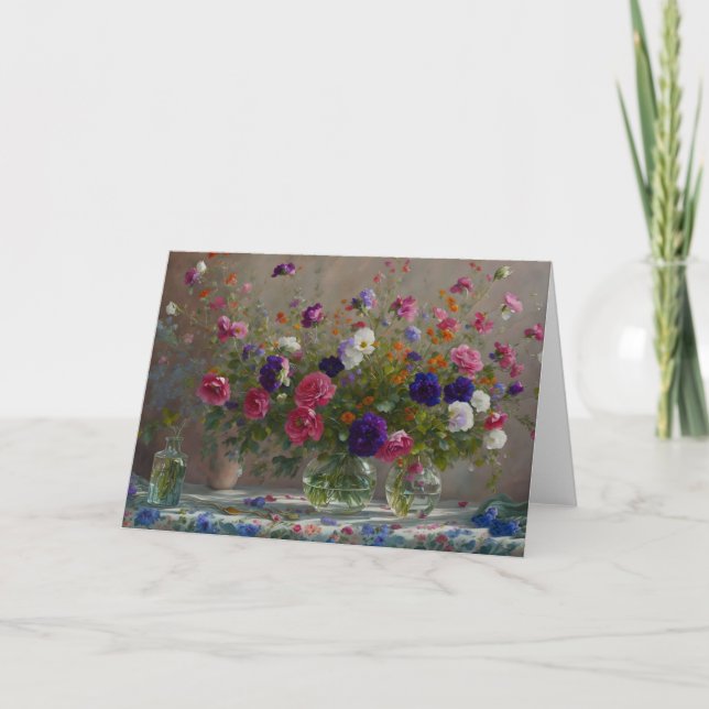 Vas av blomsterritoriet Bouquets Art Note Card Kort (Framsida)