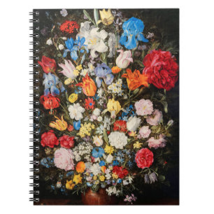 Vas av Flowers with Jewel, Mynt and Snäckas, 1606 Anteckningsbok