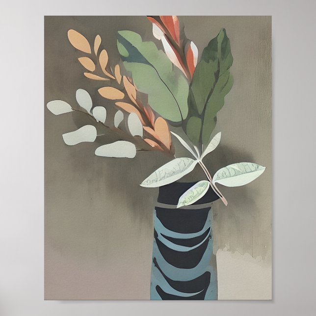 Vas av minimalistisk bladkonst  poster (Framsidan)