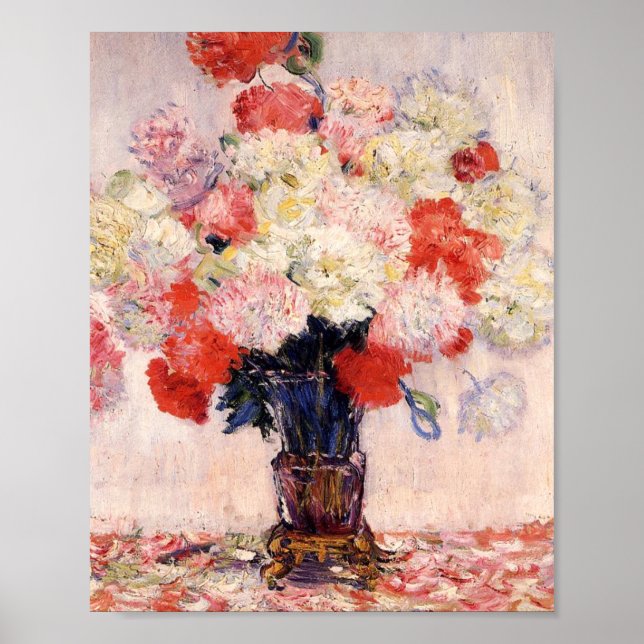 Vas av Peonies av Claude Monet Poster (Framsidan)