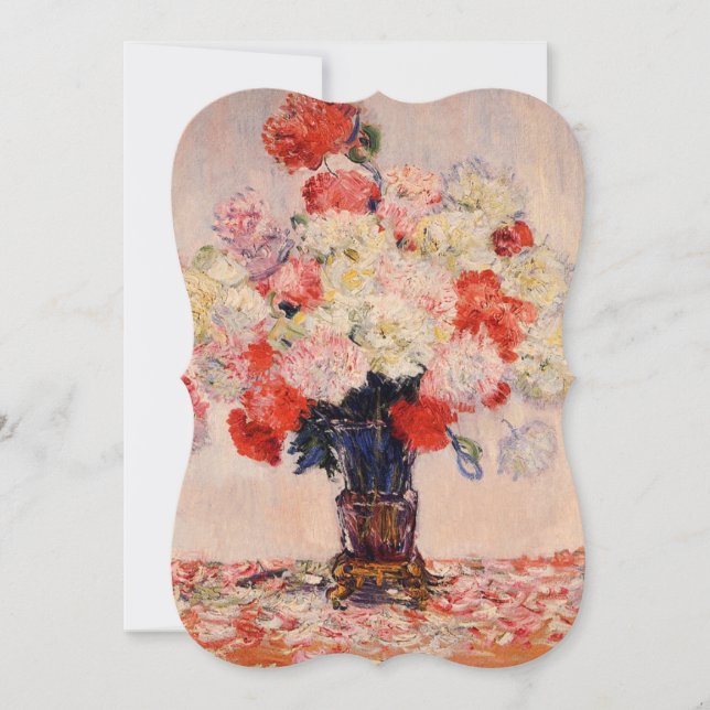 Vas av Peonies Monet Fine Art Möhippa Inbjudningar (Framsida)