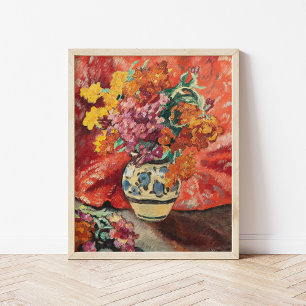 Vas de Fleurs à la Draperie Rouge   Louis Valtat Poster