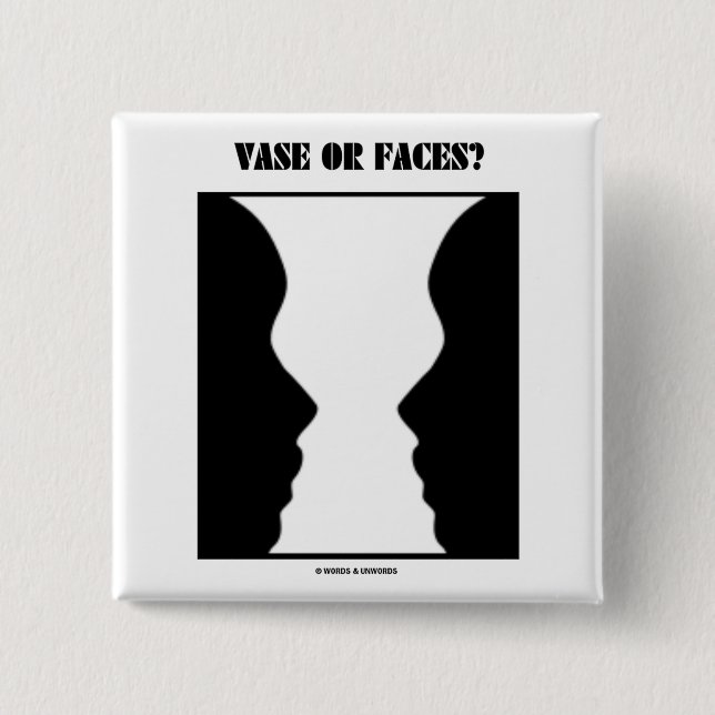 Vas eller ansikten? (Optisk illusion) Knapp (Framsida)
