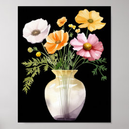 Vas Flowers Watercolor Printable Poster