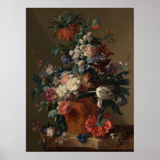 Vas från Flowers av Jan van Huysum Poster