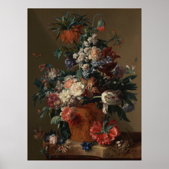 Vas från Flowers av Jan van Huysum Poster (Framsidan)