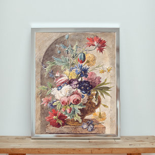 Vas från Flowers av Jan van Huysum Poster
