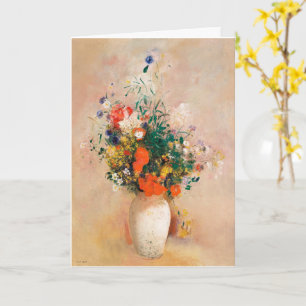 Vas i Blommor på rosans bakgrund Kort