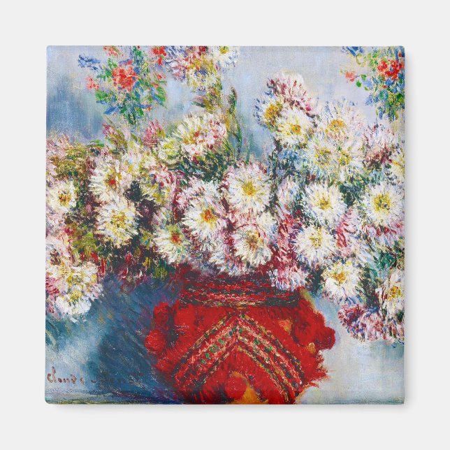 Vas i Chrysanthemums Claude Monet Magnet (Framsidan)