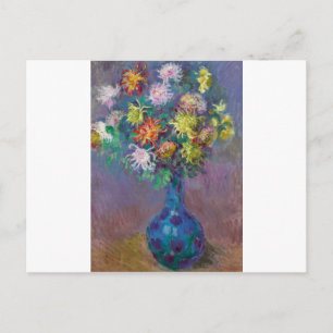 Vas i Chrysanthemums Claude Monet Vykort