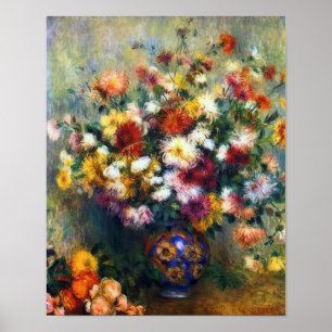 Vas i Chrysanthemums konstverk av Renoir Poster