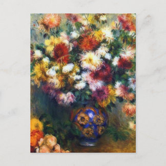 Vas i Chrysanthemums konstverk av Renoir Vykort