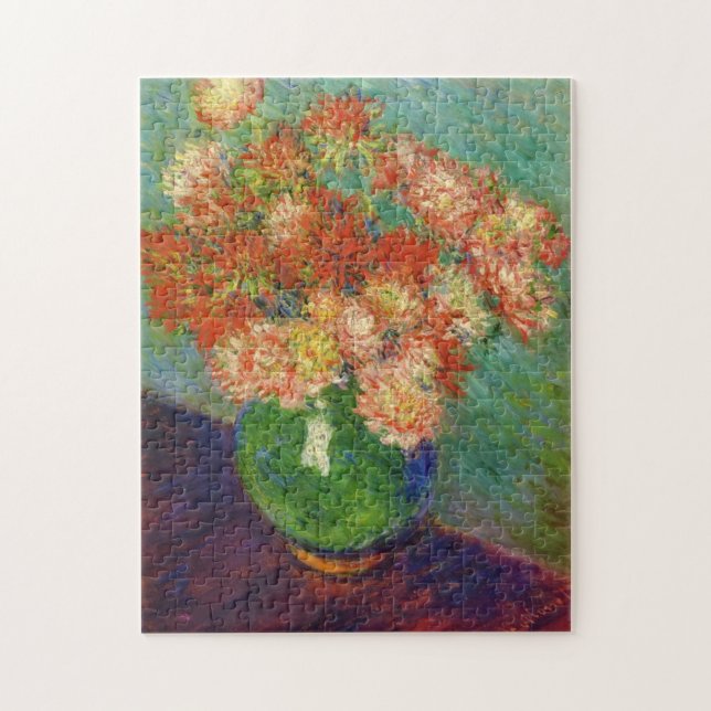 Vas i Chrysanthemums Monet Fine Art Pussel (Vertikal)