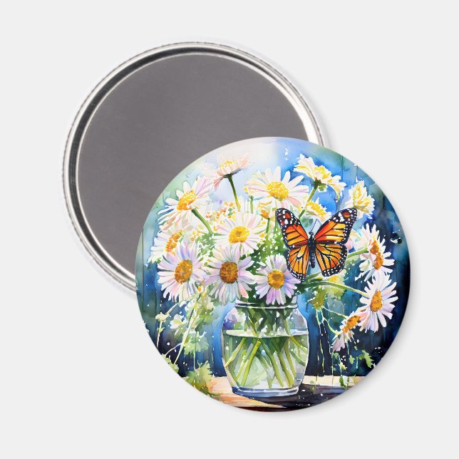 Vas i Daisyns Blommigt för Söt Magnet (Front/Back)
