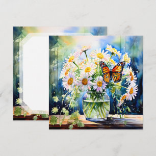 Vas i Daisyns Söt Blommigt Blank Kort