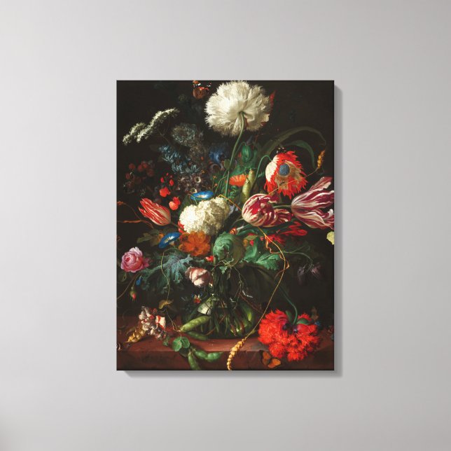 Vas i Flowers, 1660 av Jan Davidsz de Heem Canvastryck (Framsida)