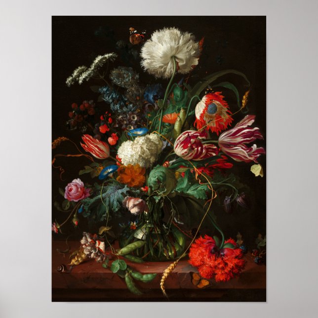 Vas i Flowers, 1660 av Jan Davidsz de Heem Poster (Framsidan)
