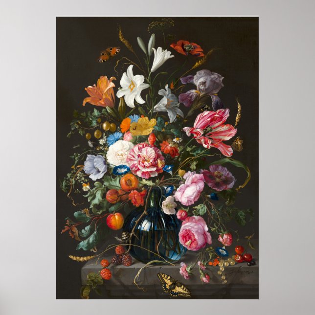Vas i Flowers av Jan Davidsz de Heem. Poster (Framsidan)