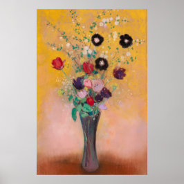 Vas i Flowers av Odilon Redon Poster