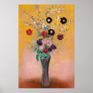 Vas i Flowers av Odilon Redon Poster