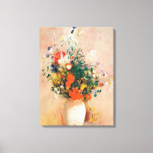 Vas i Flowers av Redon Post Impressionist Canvastryck